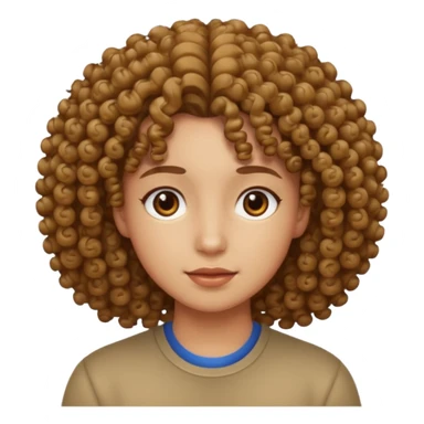 Cabelo cacheado, olhos castanhos sticker
