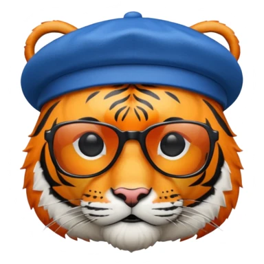 tiger in sunglasses with blue berets sticker