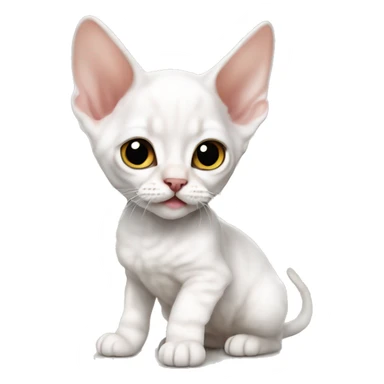 White Devon rex kitten sticker