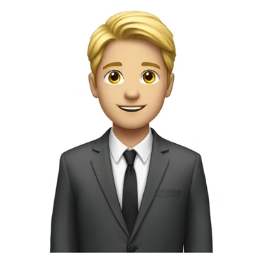 Full length white teenager in suit sticker