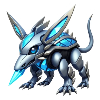  exotic modern cyber-Protogen-Fakémon-Pokémon-Vernid-creature sticker