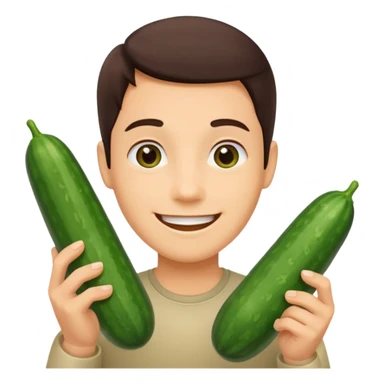 Smiley holding a cucumber sticker