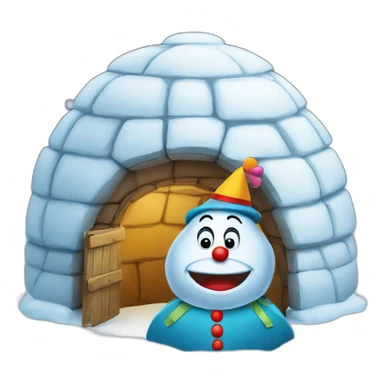 igloo with clown  sticker