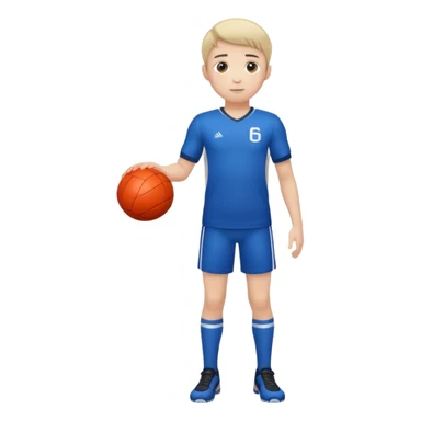 Boy with a ball in his hand full body sticker