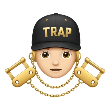 logo for 'Trap Capos' with urban letters, modern style, details of cap and chains sticker