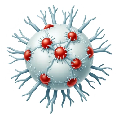 Immune system with white blood cells fighting virus sticker