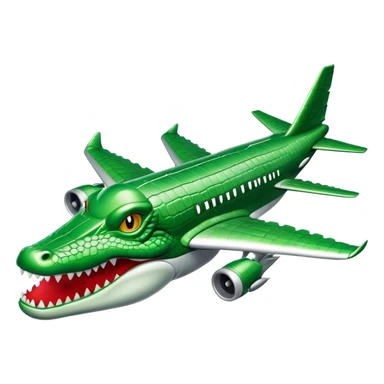 Generate a plane whith a crocodile head sticker