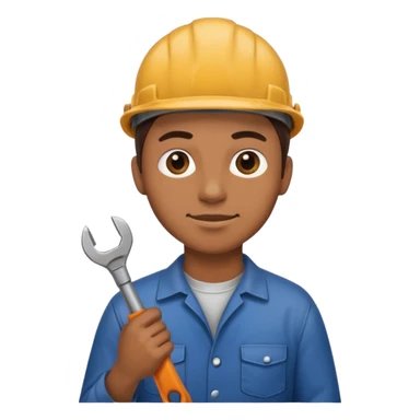 Mechanic + wrench + oil stain sticker