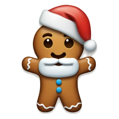 Gingerbread man with Santa hat sticker