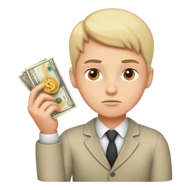 ambitious thinking about moneyemoji sticker