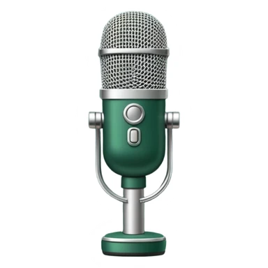 microphone dark green with white details, concise design sticker