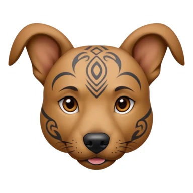 dog with face tribal tattoo sticker