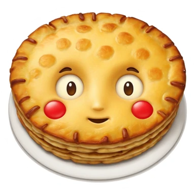 emoji of a Swiss rösti, round, golden and crispy sticker