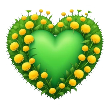 green heart with dandelions inside sticker