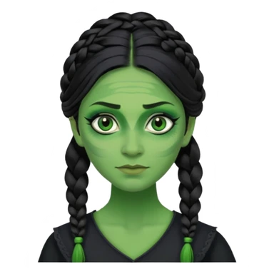 wicked elphaba cynthia  one_sided braid black hair  sticker