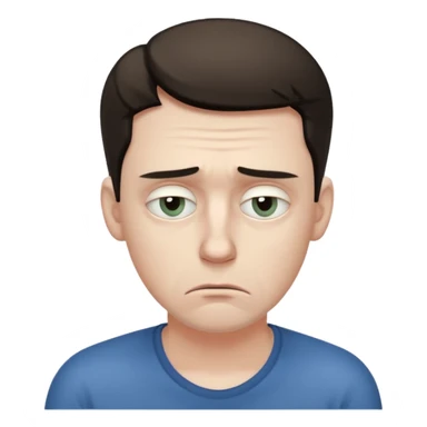 sad man thinking about money sticker