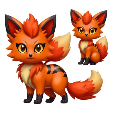 Zorua-Vulpix-Litten-Fakémon-hybrid-creature (full body)  sticker