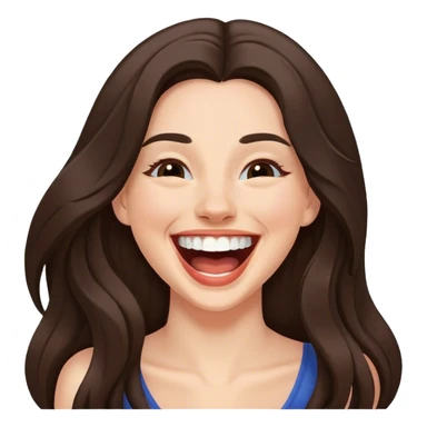 Brunette with long hair laughing sticker