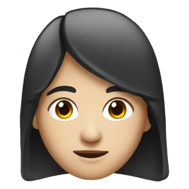 Asian with black hair work on a laptop sticker