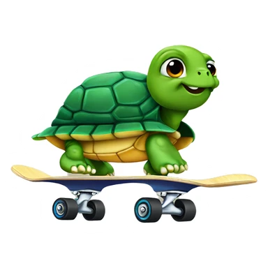Turtle on skate or sticker