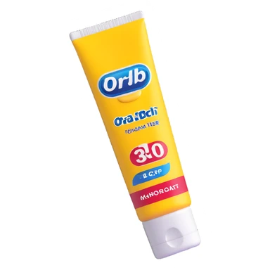 Oral-B toothpaste tube blue sticker
