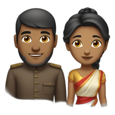 chinese man -dark skinned indian woman couple sticker