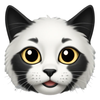 half Black and half white long hair cat with black spot on muzzle sticker