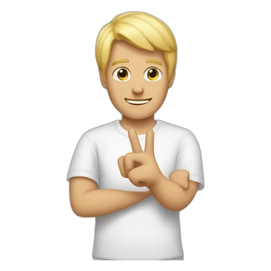 the guy with the blond hair doing peace sign. sticker