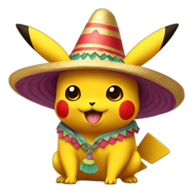 Pikachu with sombrero  sticker