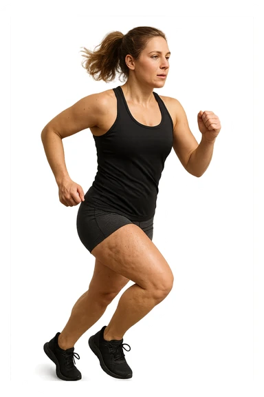 Donna che corre con cellulite sticker
