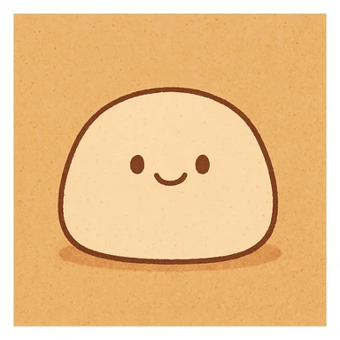 A cute mochi character with eyes sticker