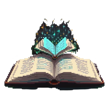 open book with magical glowing pages sticker
