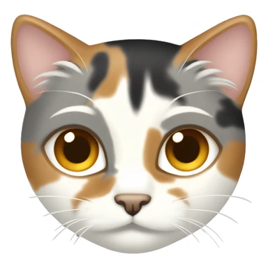 CALICO CAT WITH LIGHT GRAY LIGHT BROWN WHITE AND TAN FUR PATTERN  sticker