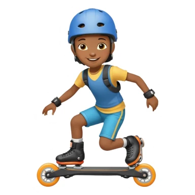 Roller blader black child sticker
