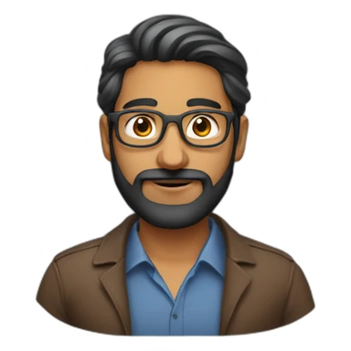 brown indian software engineer with anchor beard and no glasses sticker