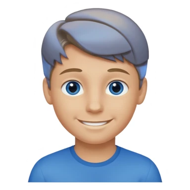 A smiling boy with dark blonde hair sticker