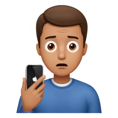 a guy confused why someone is showing him a phone sticker