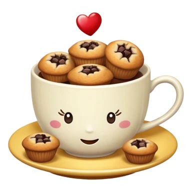 Tea Cup with Muffins sticker