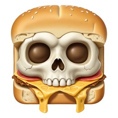 Skull eating an Uncrustable sticker