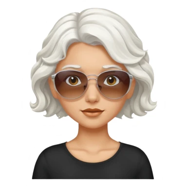 Tanned girl with wavy white hair and sunglasses on head sticker