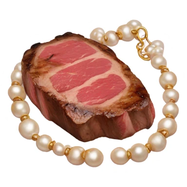 Steak with pearl necklace purse makeup and heels  sticker