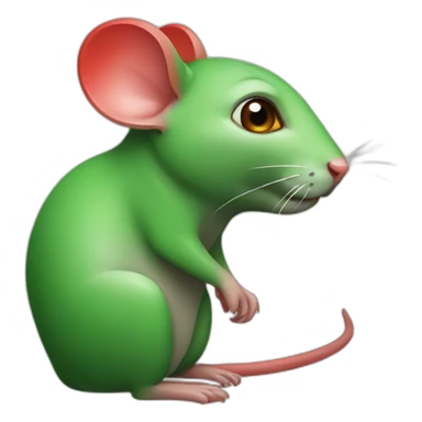 Green red rat sticker