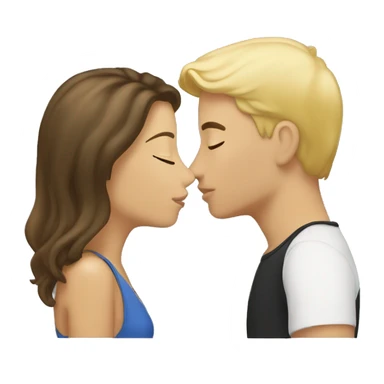 Brunette kissing her blond boyfriend sticker