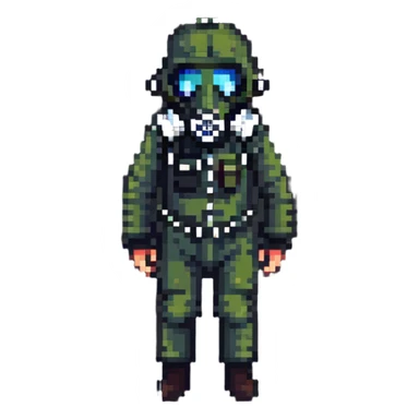 person wearing a gas mask sticker