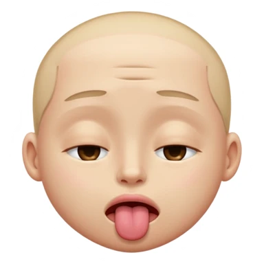 Eyes tightly closed like 😵 and tongue out like 😝 sticker