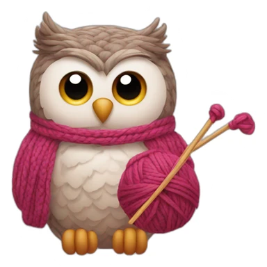 Owl knitting sticker