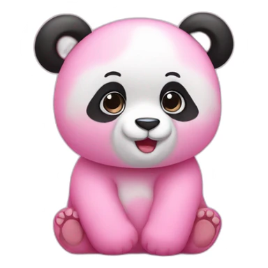 A pink panda baby sticker