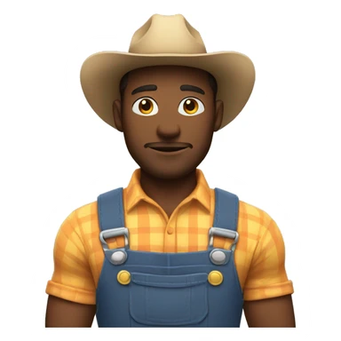 Tall lean muscular Cute farmer standing with arms crossed  sticker