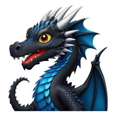 Emoji dragão negro sticker