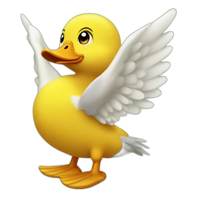 yellow duck with wings looking to the right sticker